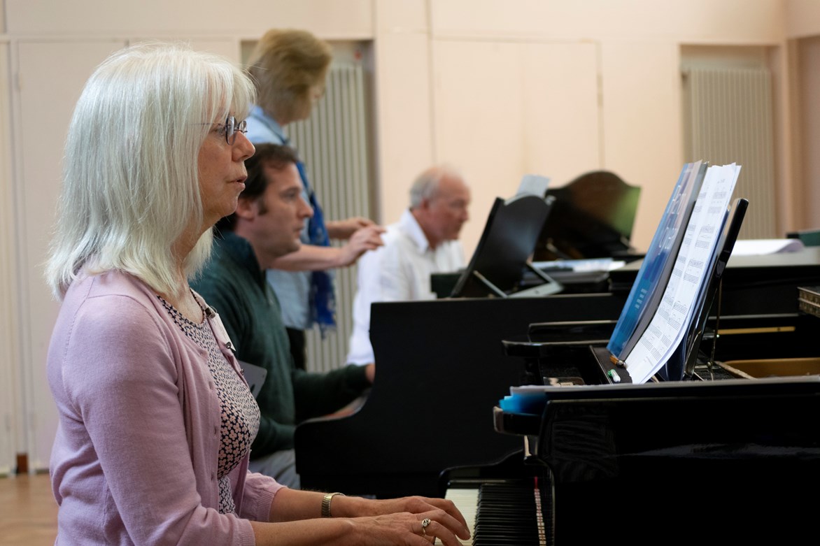 Course attendees practice playing spontaneously